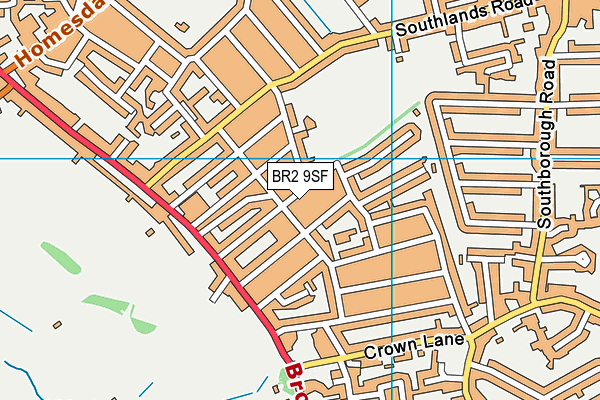 BR2 9SF map - OS VectorMap District (Ordnance Survey)