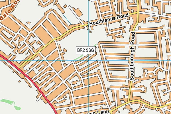 BR2 9SG map - OS VectorMap District (Ordnance Survey)