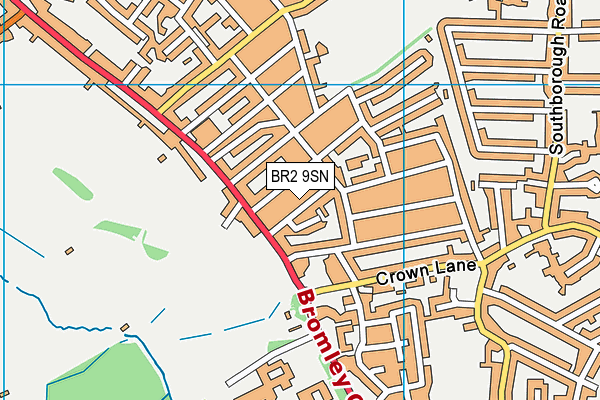 BR2 9SN map - OS VectorMap District (Ordnance Survey)