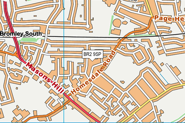 BR2 9SP map - OS VectorMap District (Ordnance Survey)