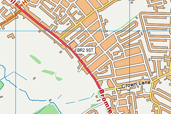 BR2 9ST map - OS VectorMap District (Ordnance Survey)