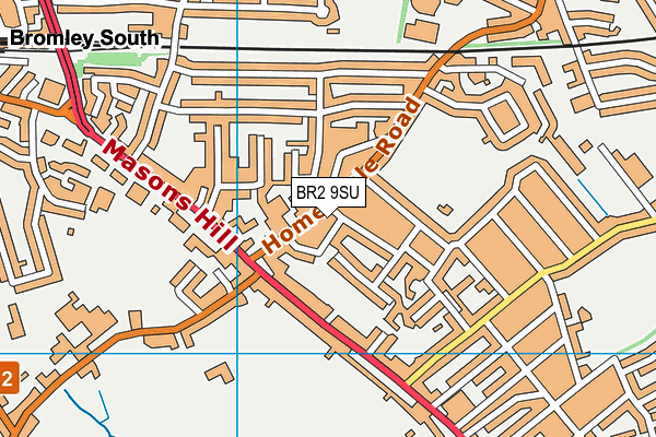 BR2 9SU map - OS VectorMap District (Ordnance Survey)