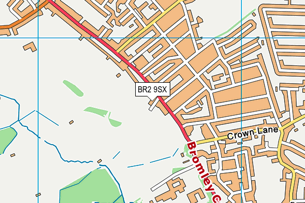 BR2 9SX map - OS VectorMap District (Ordnance Survey)