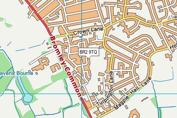 BR2 9TQ map - OS VectorMap District (Ordnance Survey)