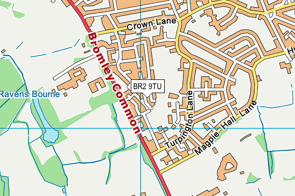 BR2 9TU map - OS VectorMap District (Ordnance Survey)