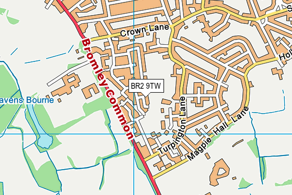 BR2 9TW map - OS VectorMap District (Ordnance Survey)