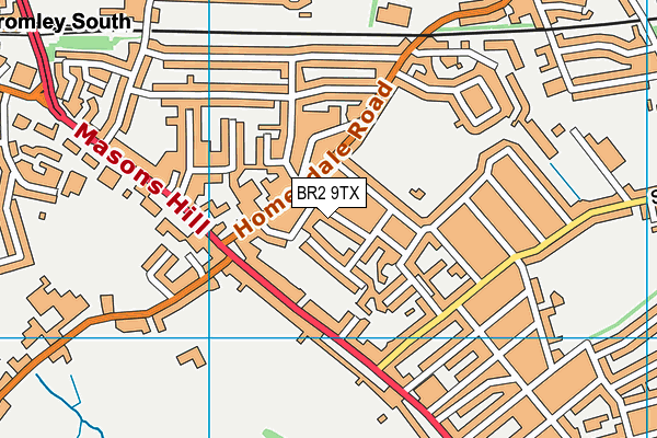 BR2 9TX map - OS VectorMap District (Ordnance Survey)