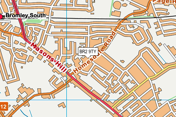 BR2 9TY map - OS VectorMap District (Ordnance Survey)