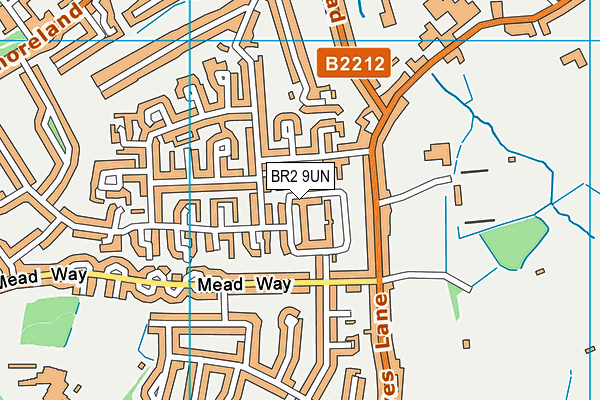 BR2 9UN map - OS VectorMap District (Ordnance Survey)