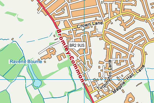 BR2 9US map - OS VectorMap District (Ordnance Survey)