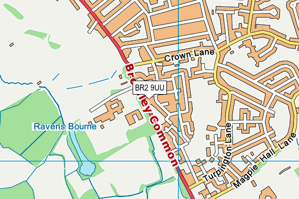 BR2 9UU map - OS VectorMap District (Ordnance Survey)