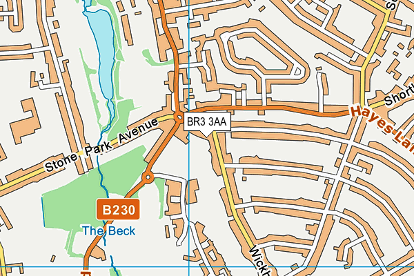 BR3 3AA map - OS VectorMap District (Ordnance Survey)