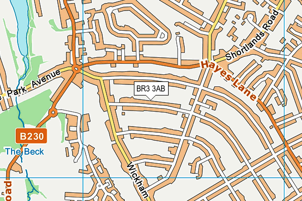 BR3 3AB map - OS VectorMap District (Ordnance Survey)