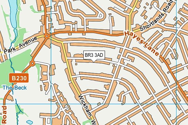 BR3 3AD map - OS VectorMap District (Ordnance Survey)