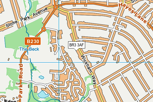 BR3 3AF map - OS VectorMap District (Ordnance Survey)