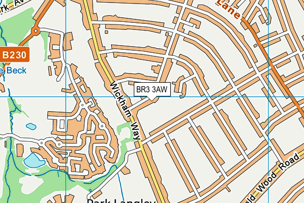 BR3 3AW map - OS VectorMap District (Ordnance Survey)