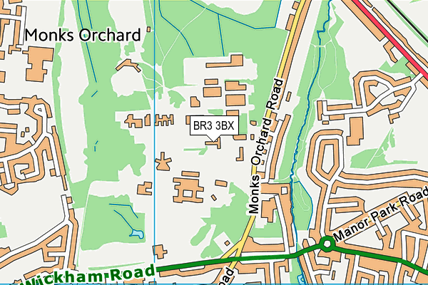 Bethlem Royal Hospital map (BR3 3BX) - OS VectorMap District (Ordnance Survey)