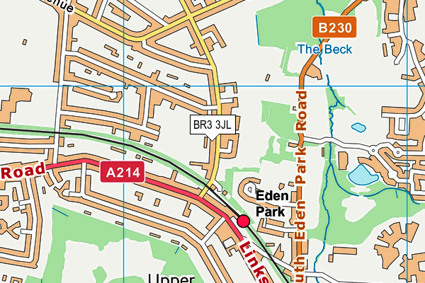 Beckenham Town Football Club map (BR3 3JL) - OS VectorMap District (Ordnance Survey)