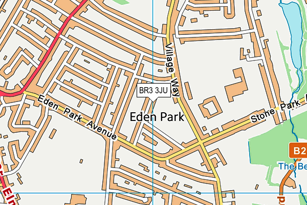 BR3 3JU map - OS VectorMap District (Ordnance Survey)