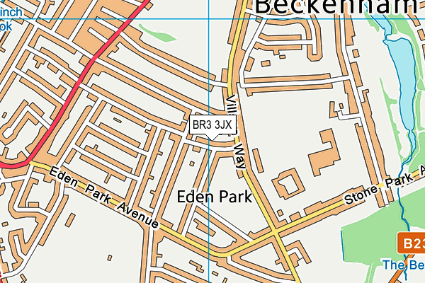 BR3 3JX map - OS VectorMap District (Ordnance Survey)