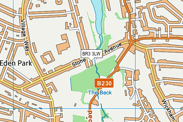 BR3 3LW map - OS VectorMap District (Ordnance Survey)