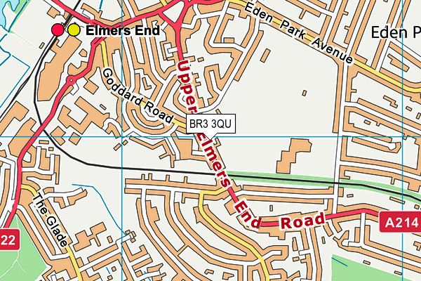 BR3 3QU map - OS VectorMap District (Ordnance Survey)