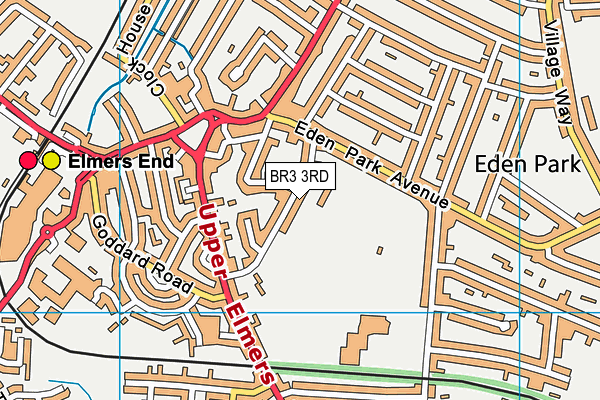 Eden Park High School map (BR3 3RD) - OS VectorMap District (Ordnance Survey)