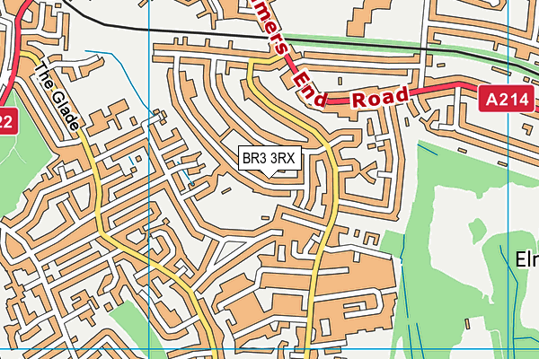 BR3 3RX map - OS VectorMap District (Ordnance Survey)