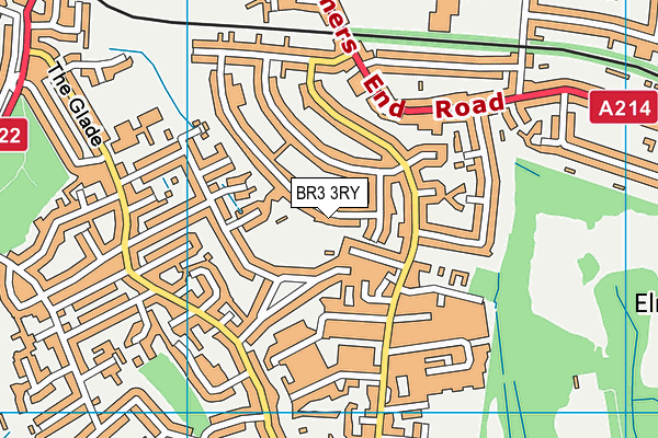 BR3 3RY map - OS VectorMap District (Ordnance Survey)