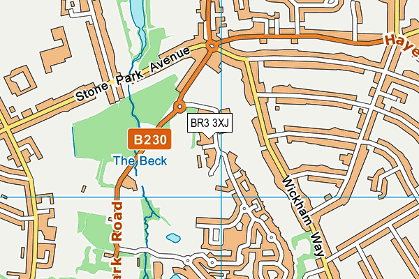 BR3 3XJ map - OS VectorMap District (Ordnance Survey)