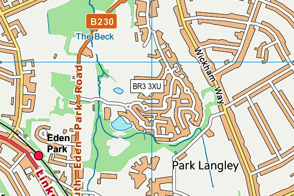 BR3 3XU map - OS VectorMap District (Ordnance Survey)
