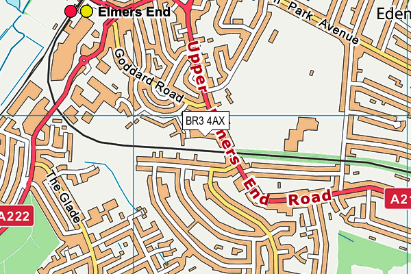BR3 4AX map - OS VectorMap District (Ordnance Survey)