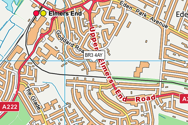 BR3 4AY map - OS VectorMap District (Ordnance Survey)