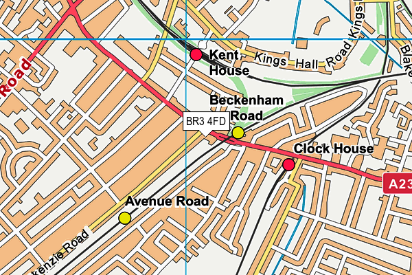 BR3 4FD map - OS VectorMap District (Ordnance Survey)