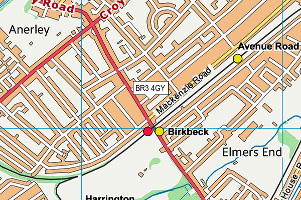 BR3 4GY map - OS VectorMap District (Ordnance Survey)