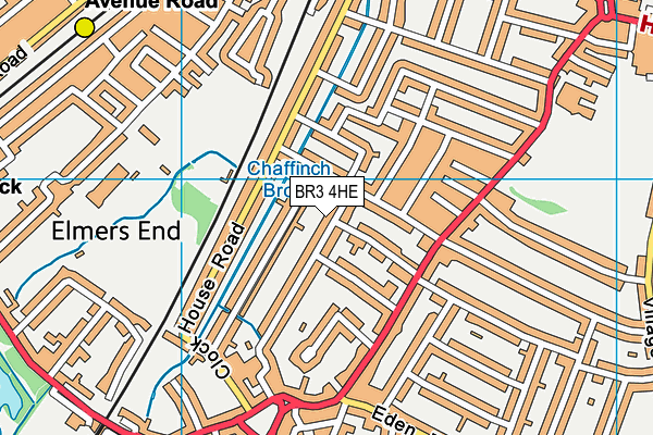 BR3 4HE map - OS VectorMap District (Ordnance Survey)