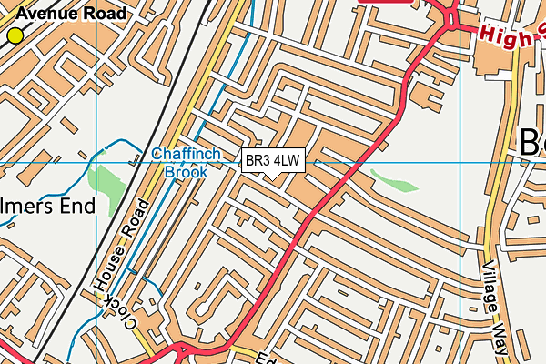 BR3 4LW map - OS VectorMap District (Ordnance Survey)