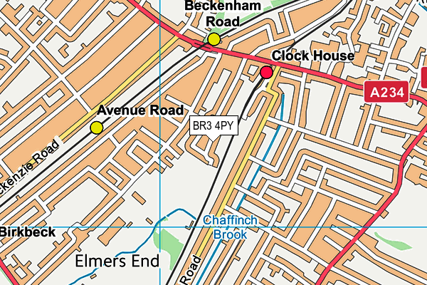 BR3 4PY map - OS VectorMap District (Ordnance Survey)