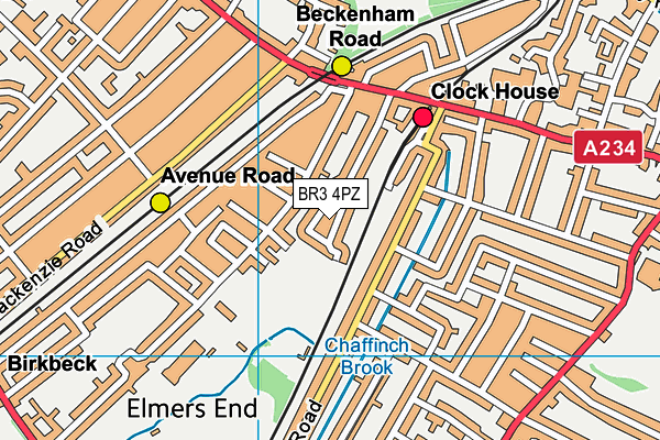 BR3 4PZ map - OS VectorMap District (Ordnance Survey)