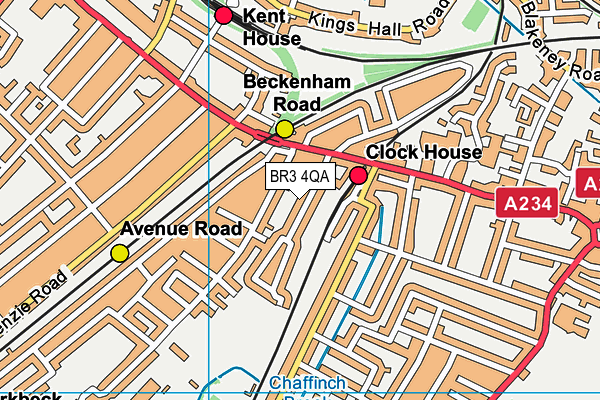 BR3 4QA map - OS VectorMap District (Ordnance Survey)