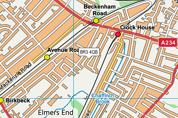 BR3 4QB map - OS VectorMap District (Ordnance Survey)