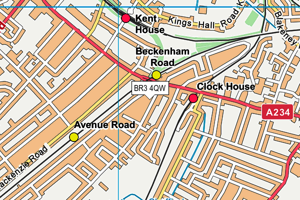 BR3 4QW map - OS VectorMap District (Ordnance Survey)