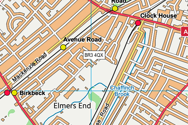 BR3 4QX map - OS VectorMap District (Ordnance Survey)