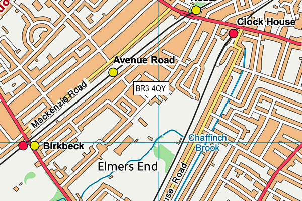 Churchfields Primary School map (BR3 4QY) - OS VectorMap District (Ordnance Survey)