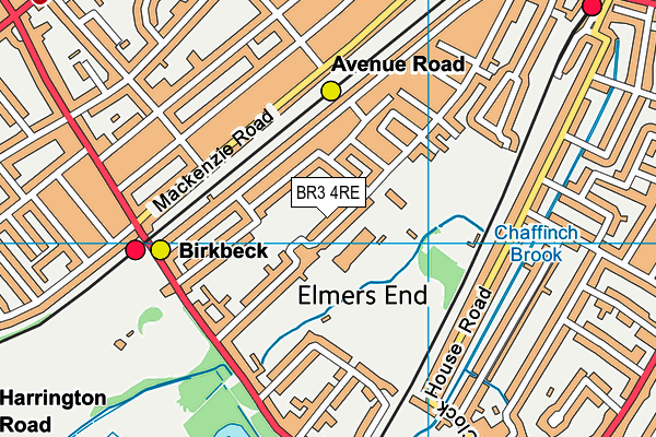 BR3 4RE map - OS VectorMap District (Ordnance Survey)