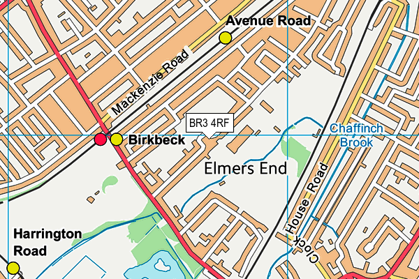 BR3 4RF map - OS VectorMap District (Ordnance Survey)