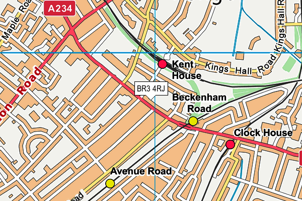 BR3 4RJ map - OS VectorMap District (Ordnance Survey)