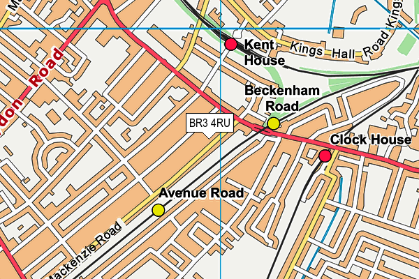 BR3 4RU map - OS VectorMap District (Ordnance Survey)