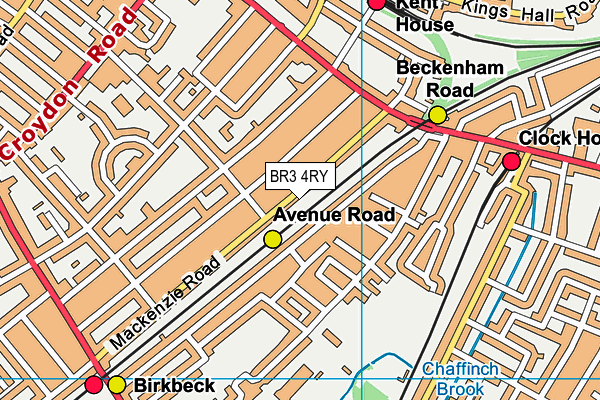 BR3 4RY map - OS VectorMap District (Ordnance Survey)