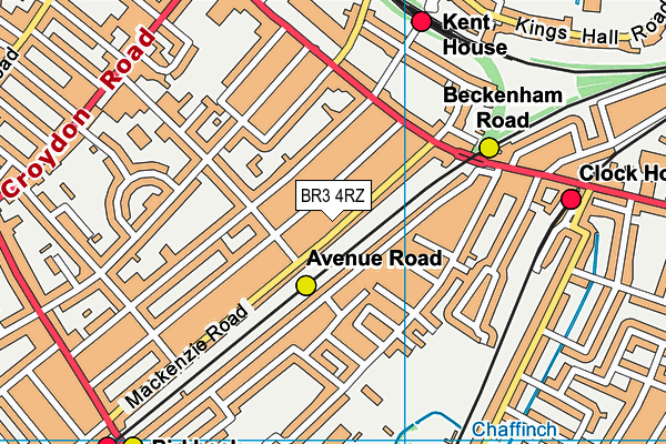 BR3 4RZ map - OS VectorMap District (Ordnance Survey)
